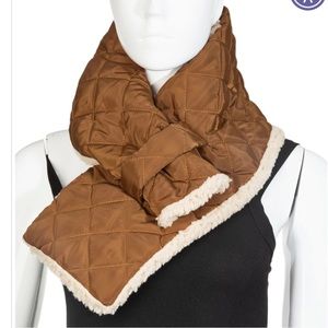 Bronze Nylon / Sherpa crossover Scarf